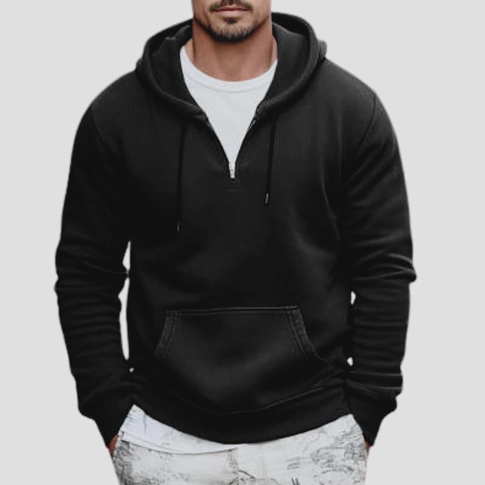 Half-Zip Hoodie | Black