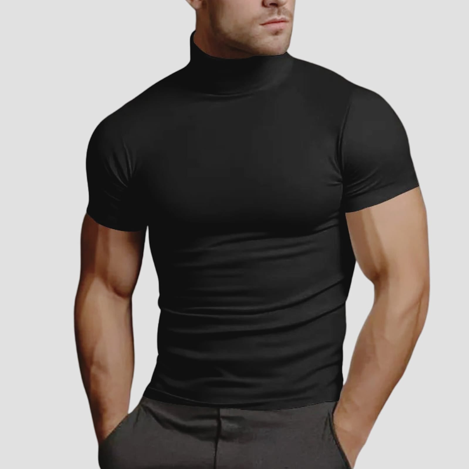 Turtleneck T-shirt | Black