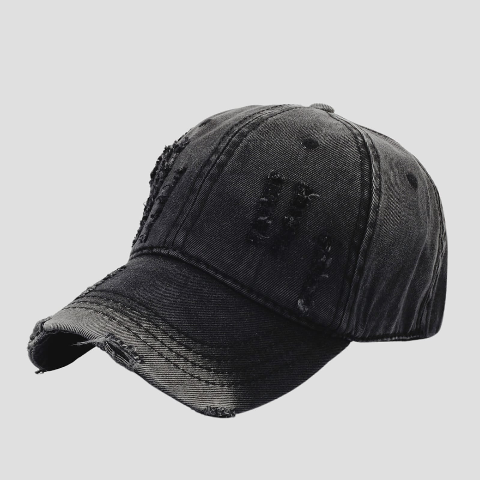 Washed Denim Cap | Black